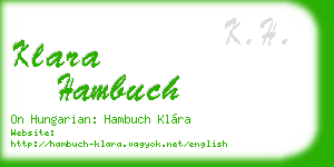 klara hambuch business card